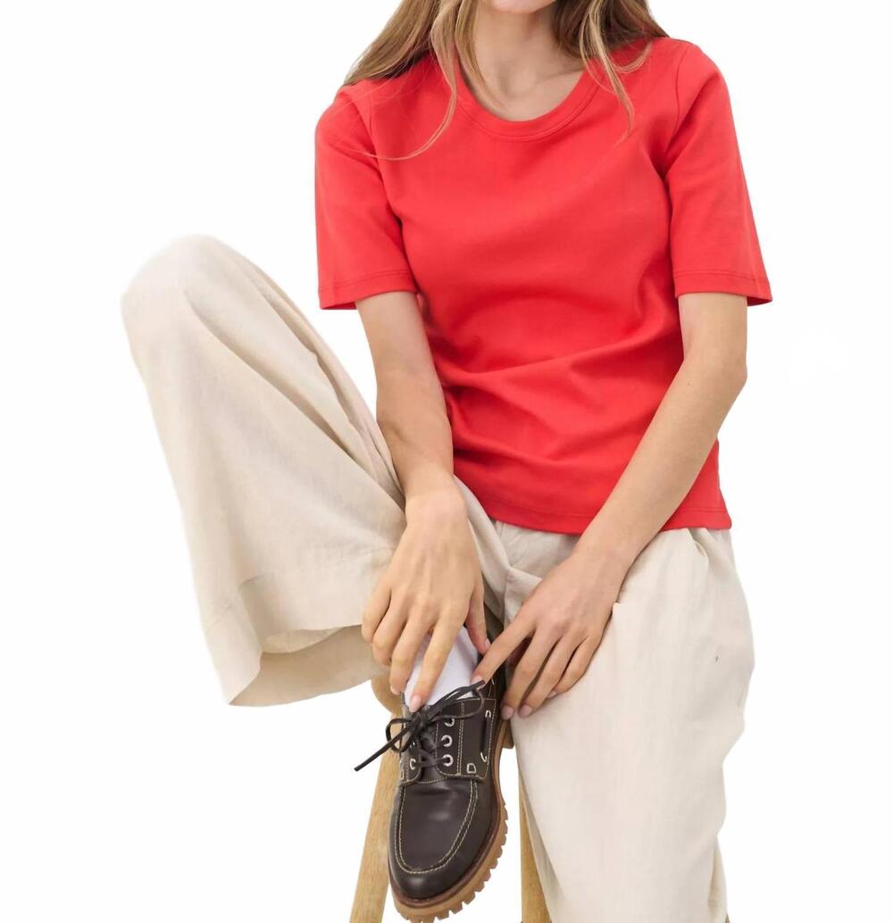 NEW PART TWO ratani short sleeve tee in poppy red